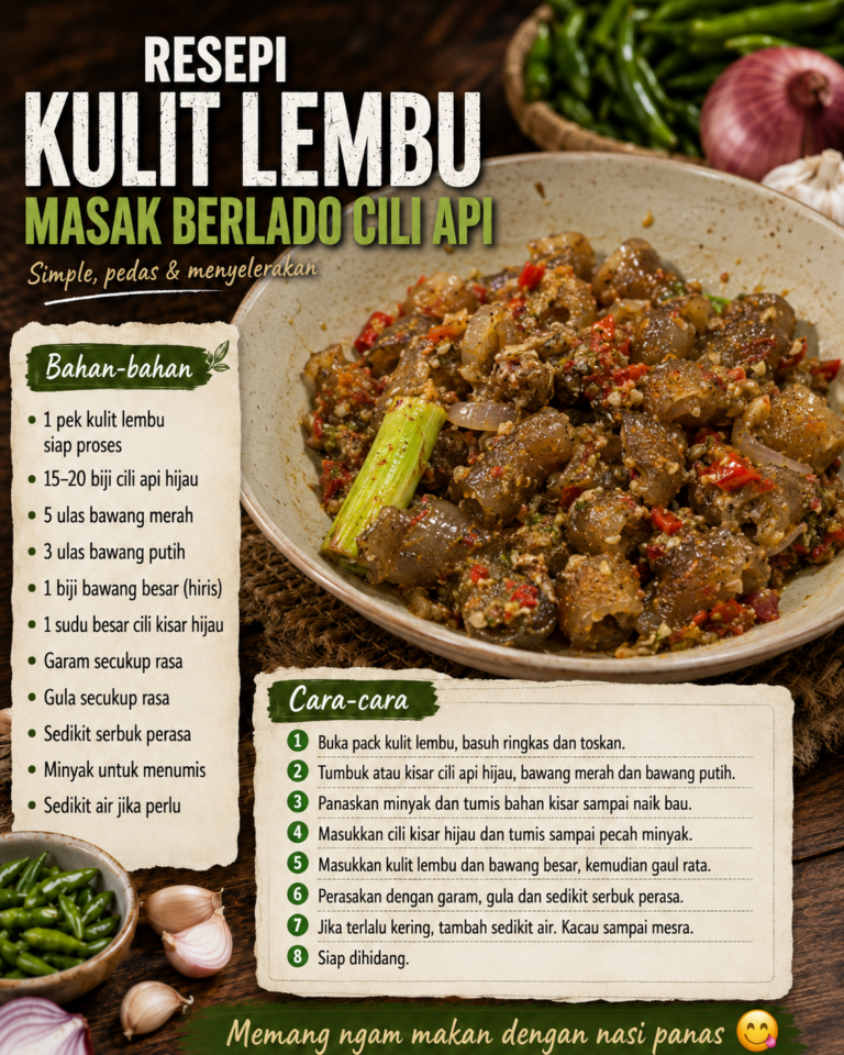 RESEPI KULIT LEMBU BERLADO